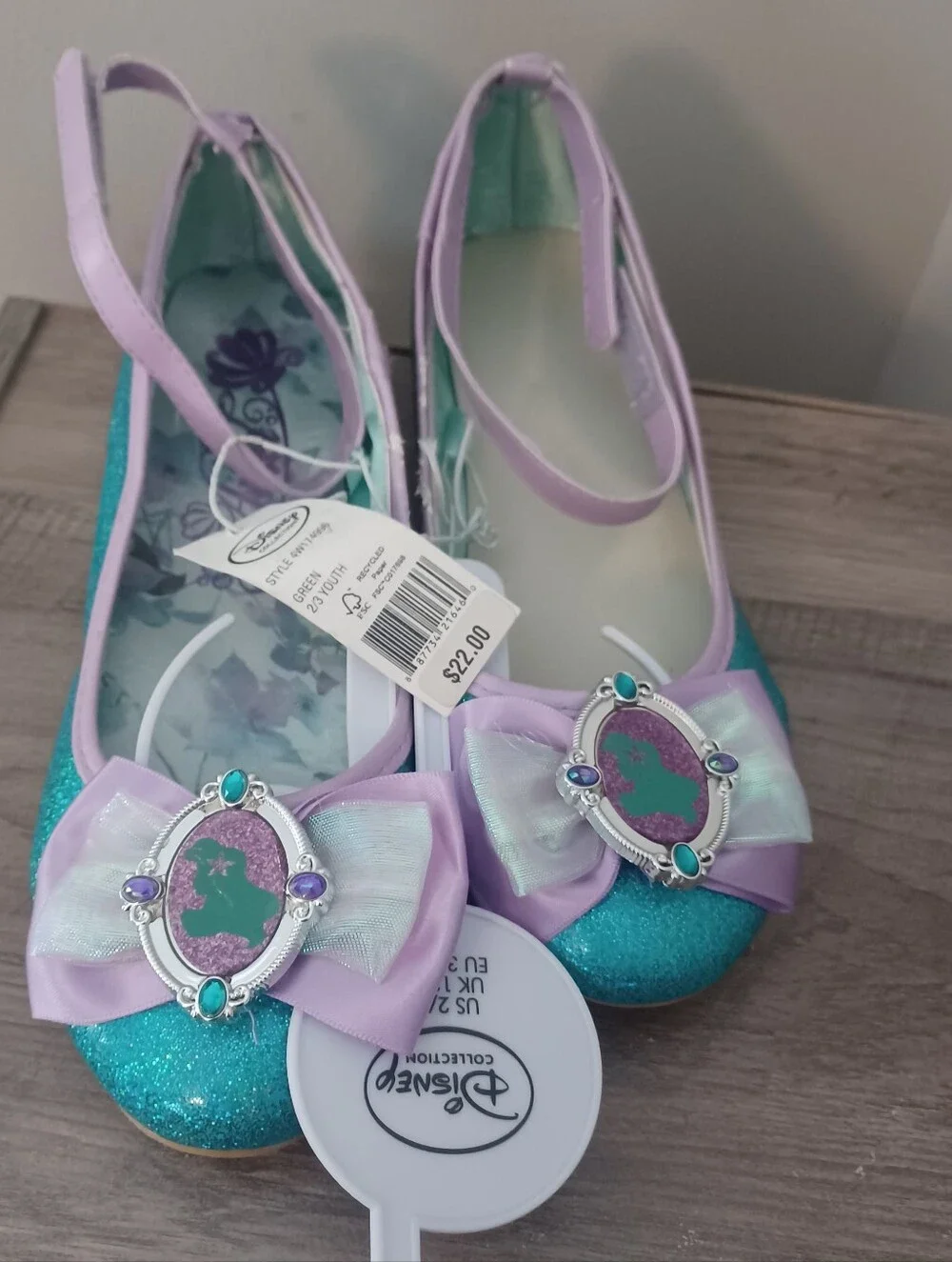 Disney Ariel Wedge Shoes Girls Sz 2 3 INSOLE FLAW